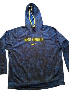 West Virginia Mountaineers Hoodie Mens 2XL Blue NCAA Football Nike Dri Fit Camo
